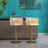 Set Of 2 Bar Stools,With Chrome Footrest And Base Swivel Height Adjustable Mechanical Lifting Velvet + Golden Leg Simple Bar Stoo,Ivory