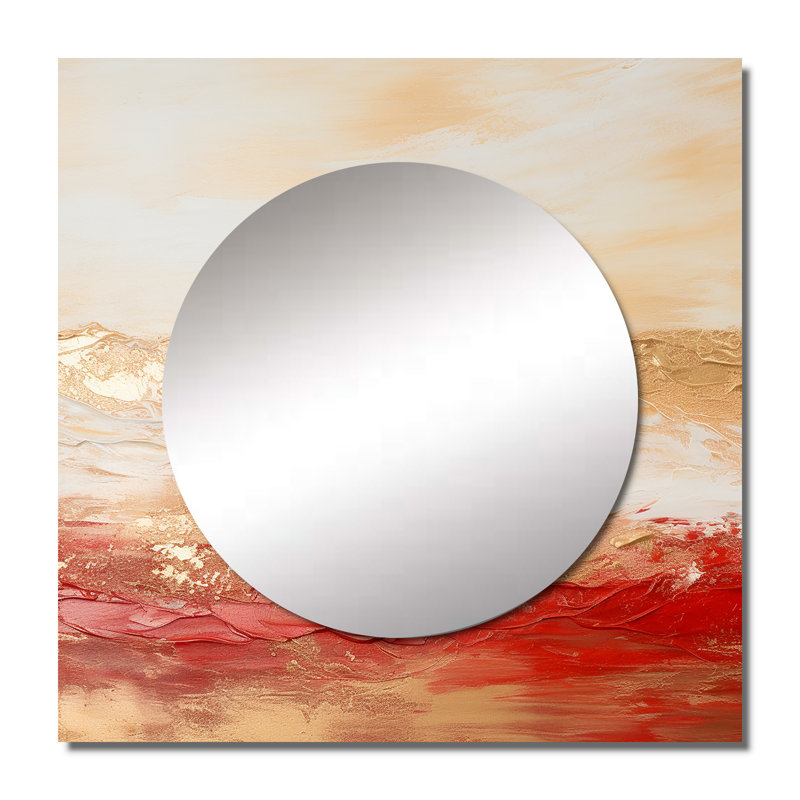 Cuzzort Soft Wave Fusion I - Art mural miroir à formes abstraites carrées pour salle de bain, 23 po x 23 po