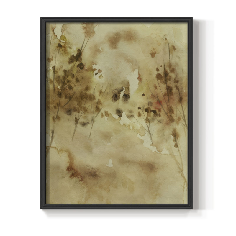 Yellow Memory I Framed Print - Solid Wood, Black, 21" H x 17" W
