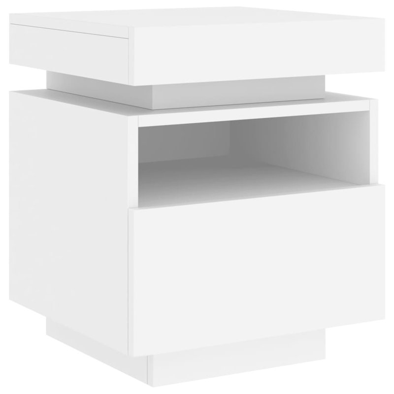 Bouyer 39cm W Engineered Wood Bedside Table, White
