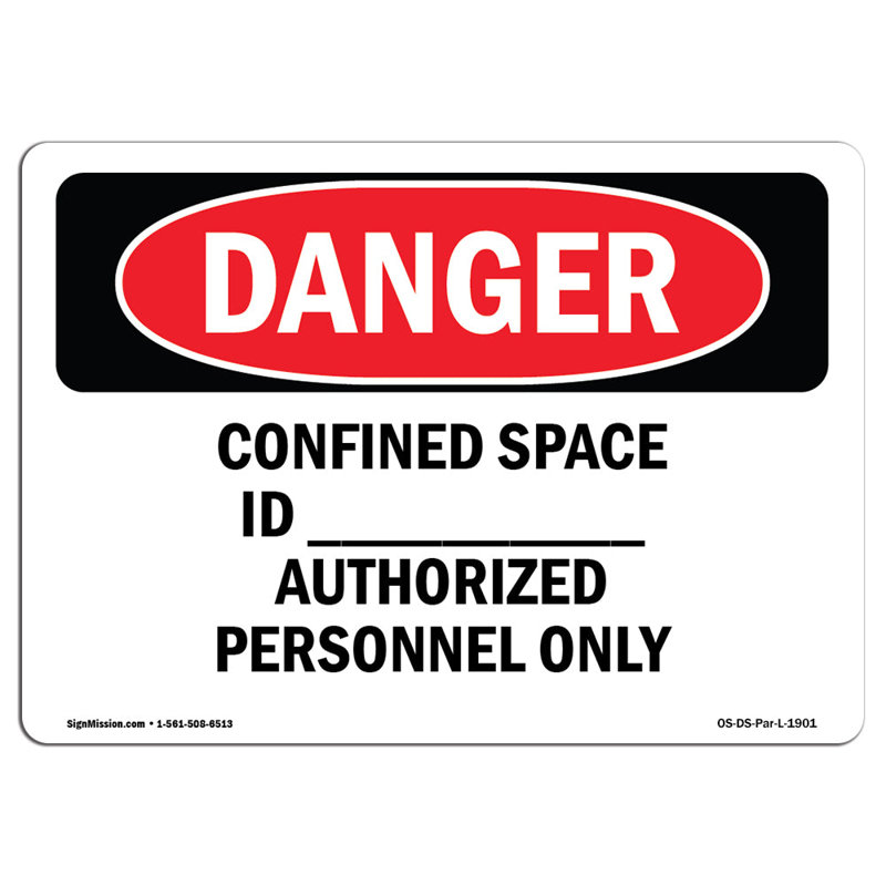 Danger Sign, 12" H x 18" W x 0.1" D