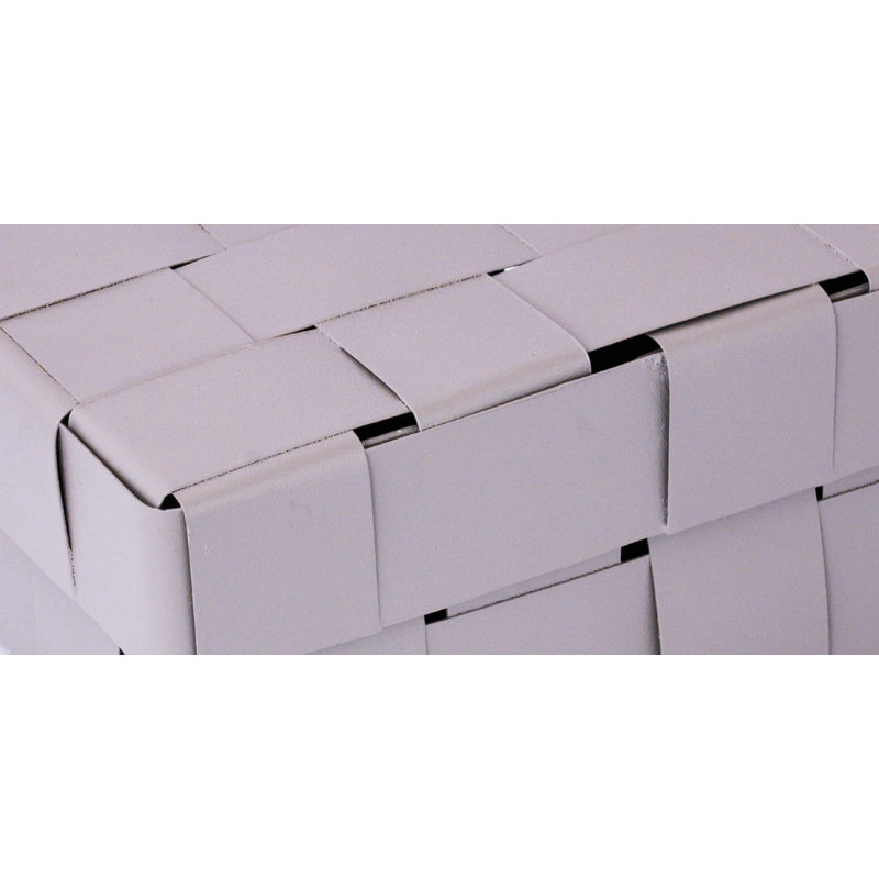 Ensemble de 2 boîtes de rangement en tôle tissée, H 4,5 po x l 5,5 po x P 8,5 po, Gris