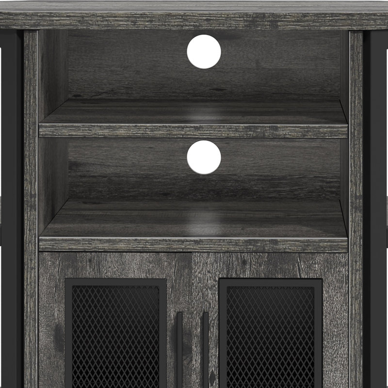 Ardynn Vintage Style Corner TV Stand, Media Consoles for TV Up to 50 inches, Gray/Black