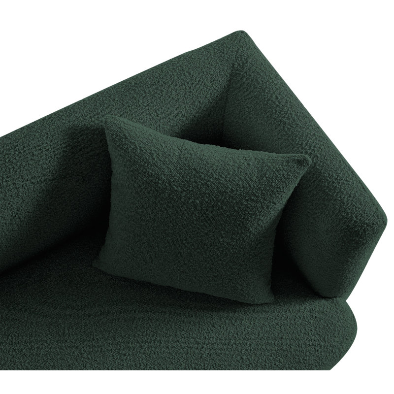 Causeuse en tissu Marcel Boucle, Tissu bouclé vert