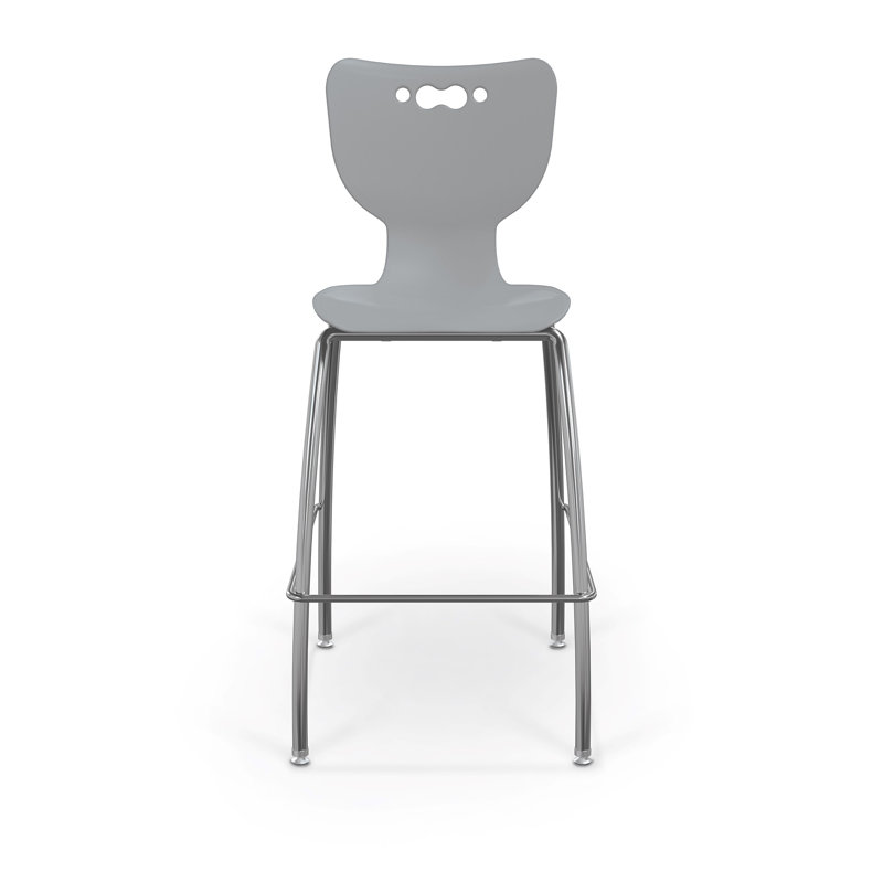 Tabouret de classe à 4 pieds Hierarchie, Gris, H 45,75 po x l 20,5 po x P 22 po