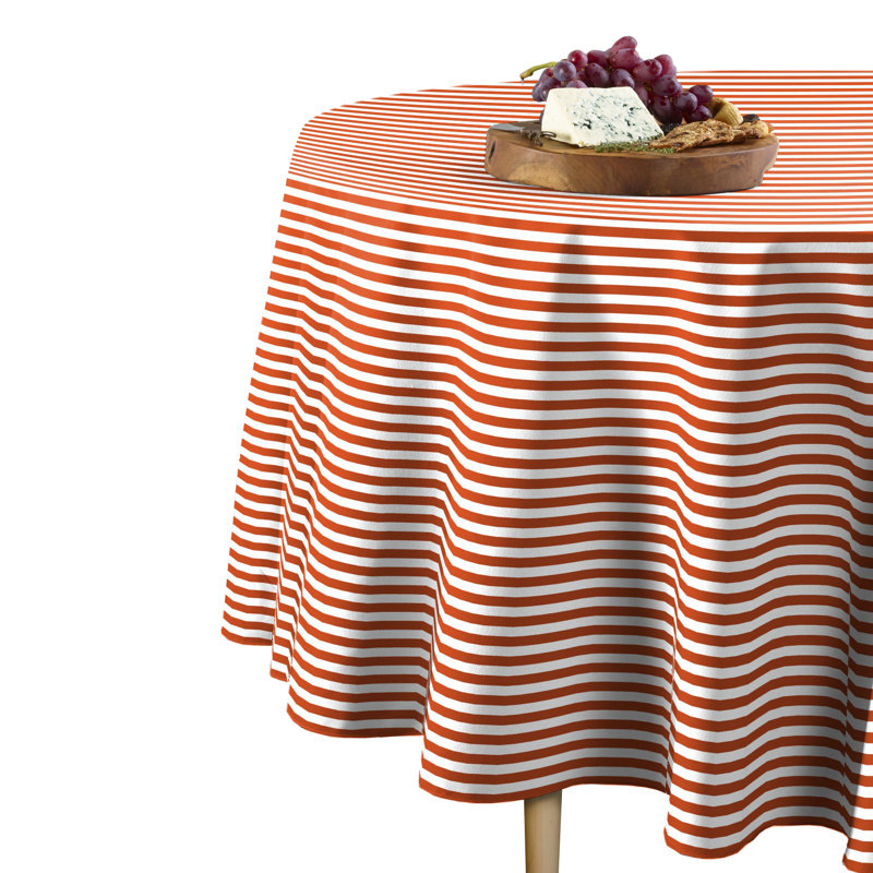 Haileybury Stripes Tablecloth, Orange, 90" Round