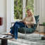 Fauteuil d'appoint Chaises de salon Comfy, fauteuil de lecture pour chambre à coucher, fauteuil rembourré, fauteuil de style Mid-Century, fauteuil d'appoint, fauteuil en tissu, fauteuil d'appoint