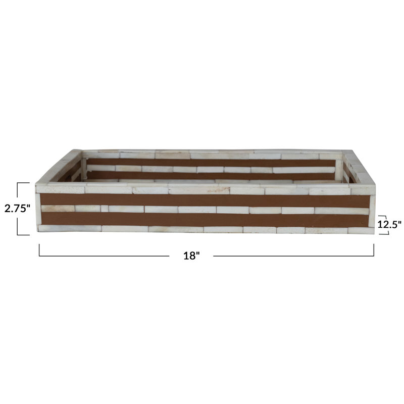 Inlaid Serving Tray With Handles