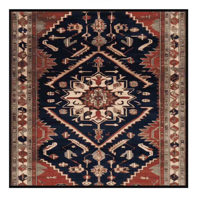 Machine Washable Persian Brown Area Rug, Square 6'