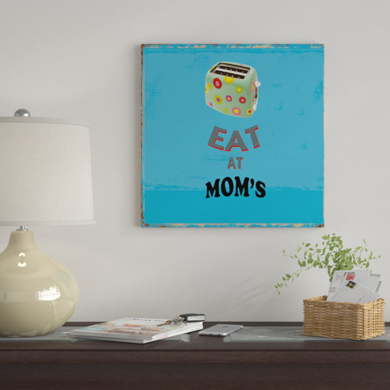 «Eat at Mom's», impression sur toile, H 12 po x l 12 po x P 0,75 po, Pas de tapis, Papier d'art encadré noir