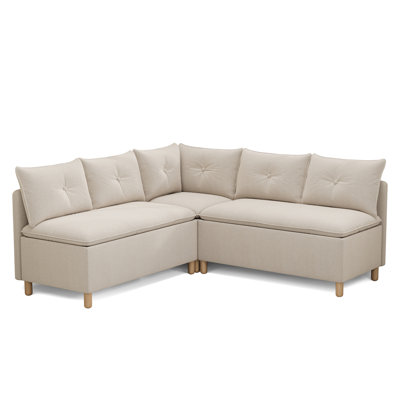 Modular Corner Dining Banquette with Storage, 5-Person L-Shaped Upholstered Breakfast Nook Bench with 1 Corner Seat