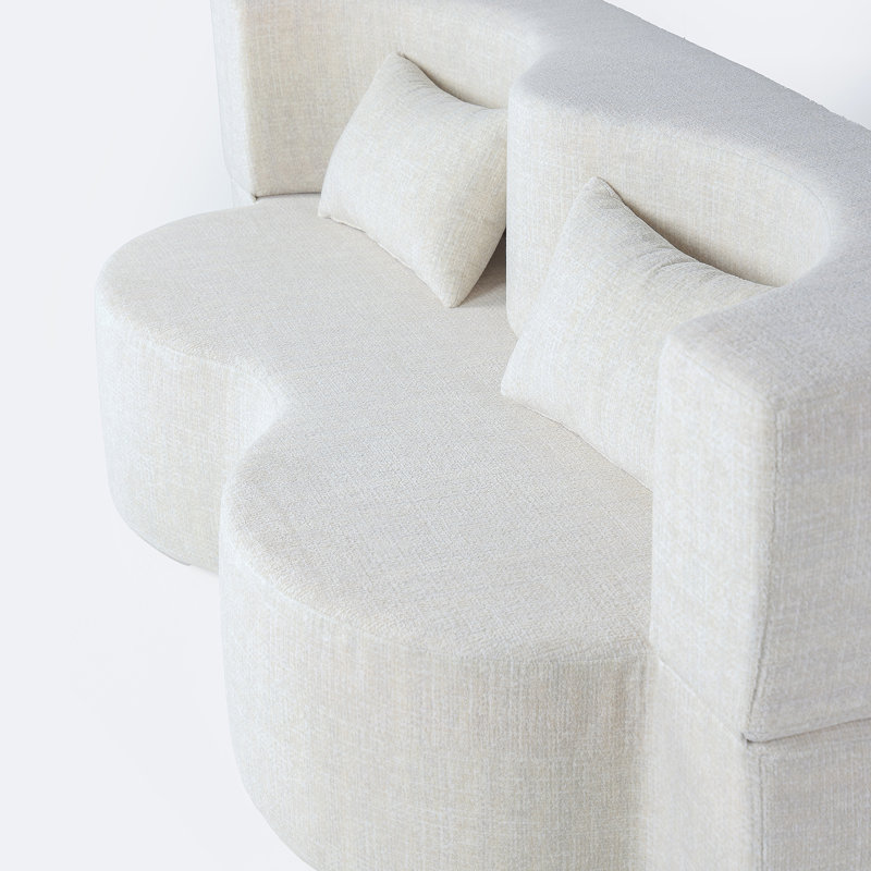 Canapé-lit pliable avec mousse à mémoire de forme, canapé-lit convertible 2-en-1 pour salon et appartement, Beige / Crème
