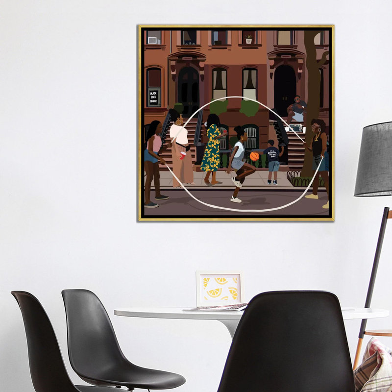 «Juneteenth» par Artpce, reproduction sur toile, H 18 po x l 18 po, Toile avec cadre flottant, Doré