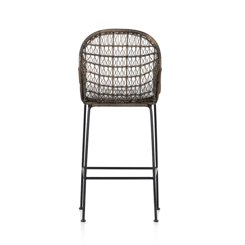 Bandera Outdoor Bar Stool, Beige/Gray, 30"