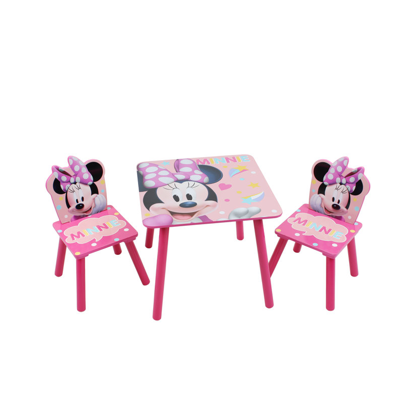 Minnie Mouse Wooden Table & 2 Chairs Set
