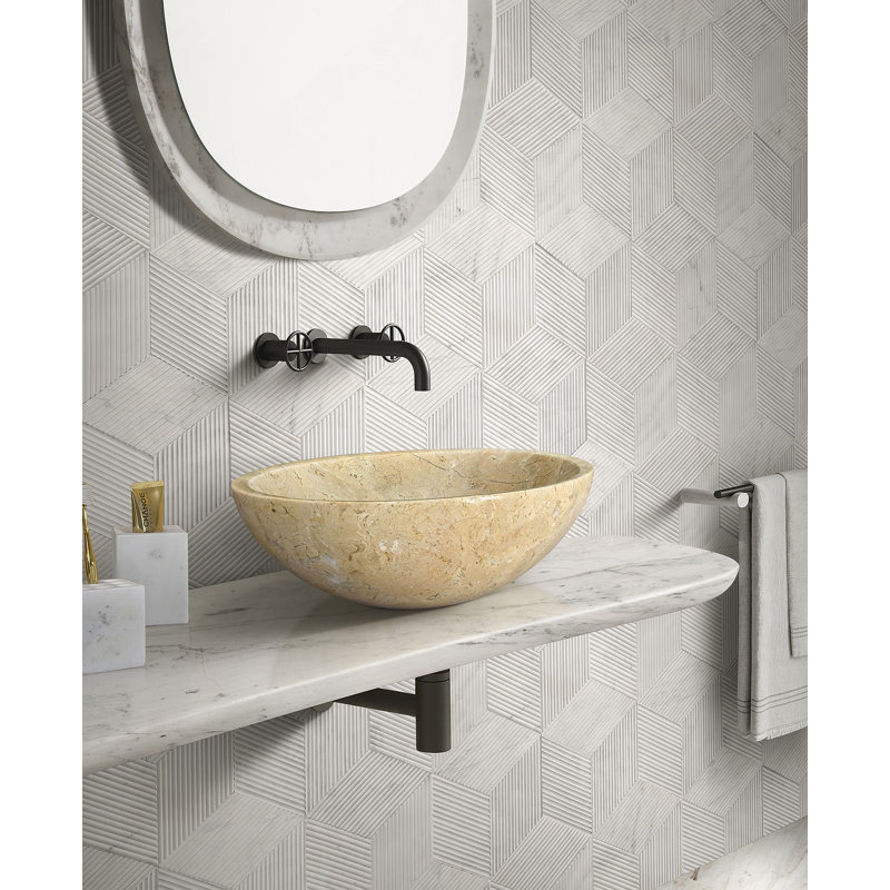 Bathroom Vessel Sink, Round Sink For Home, Beige