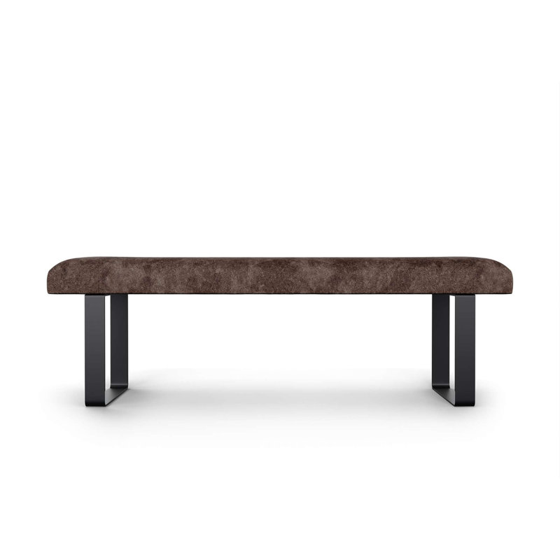 Narali Upholstered Bench, Dark Brown/Black