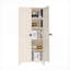 Armoire de rangement en métal 71 po avec 2 portes et serrure Tablettes réglables | Beige | Chambre à coucher | Scandinave