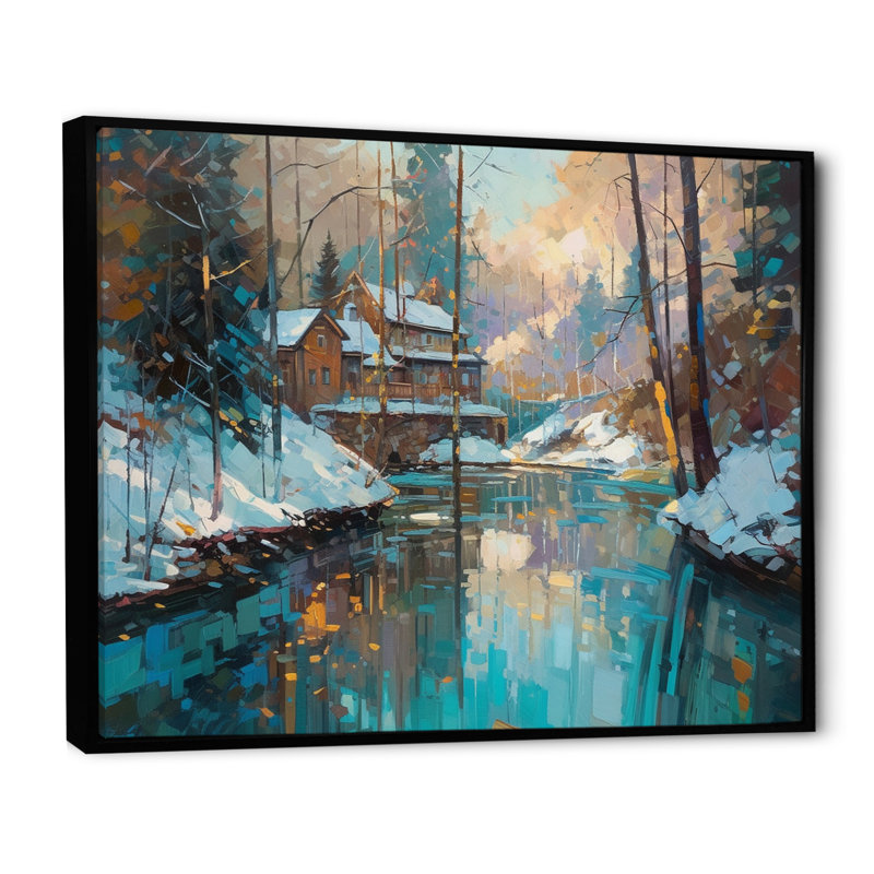Wintery Forest III - Imprimé, H 24 po x l 32 po x P 1 po, Cadre flottant noir