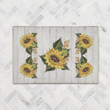 Sunflowers On Shiplap Performance Chenille Floral Indoor Rug