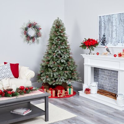 6.5' Green Spruce Artificial Christmas Tree with 450 Clear Lights -  The Holiday Aisle®, BD465EC146224167A5B206F2E8E480CF