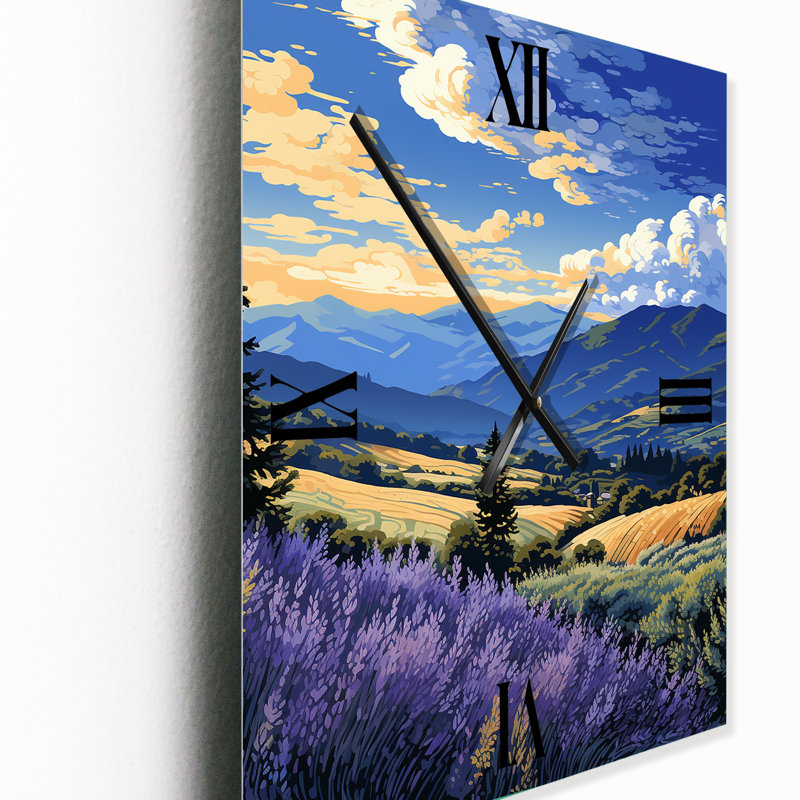 Horloge murale moderne lavande sur un ciel serein, Petit