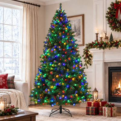 Sapin de Noël 7 pi avec lumières DEL colorées