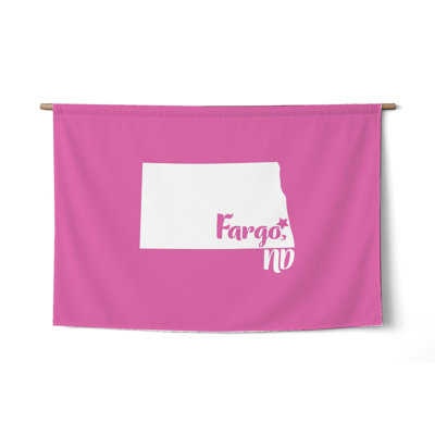 Home Sweet Fargo — Silhouette de l'État du Dakota du Nord — Tapisserie murale tissée au format paysage