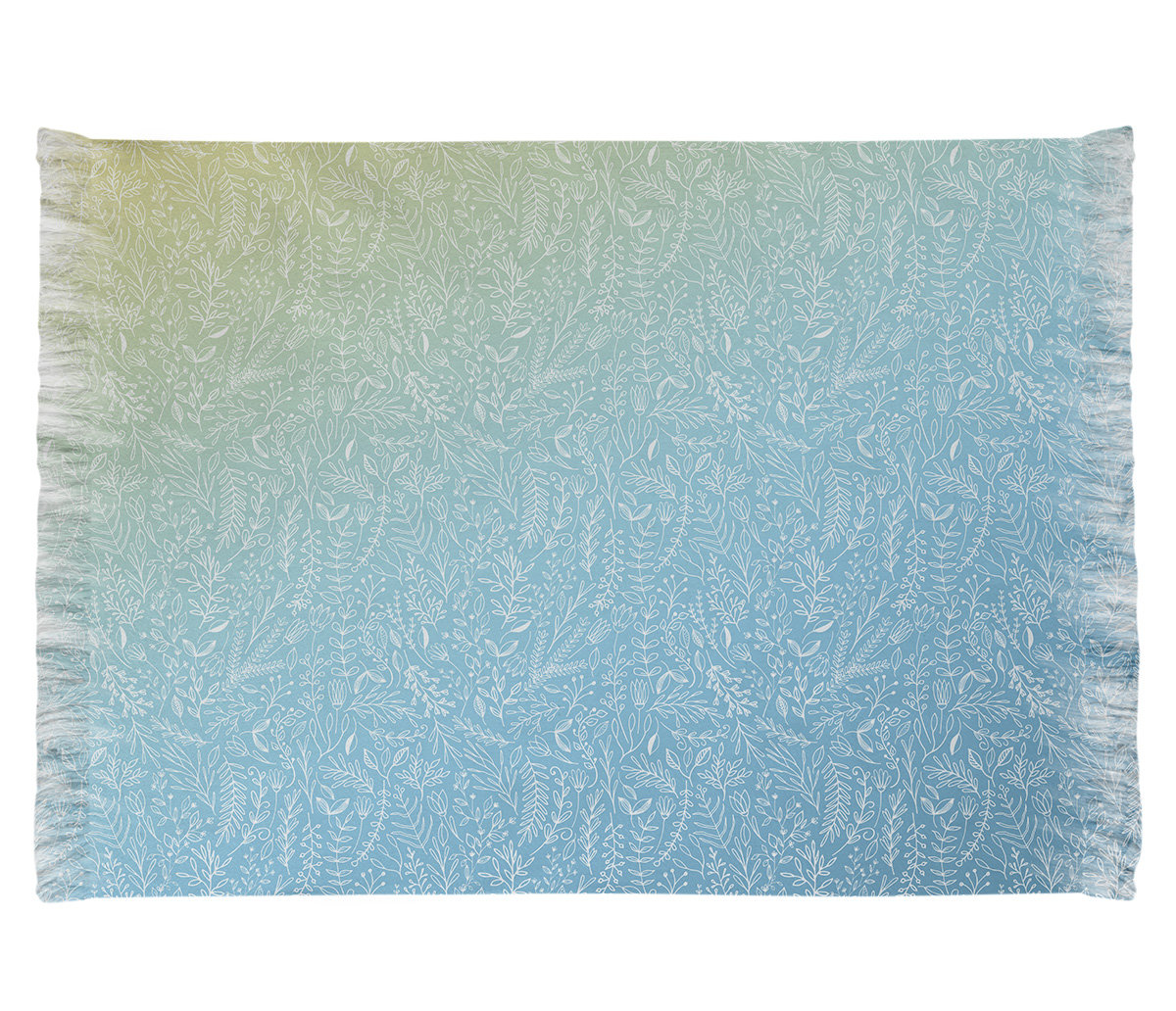 East Urban Home Mcguigan Ombre Ditsy Floral Blue Area Rug | Wayfair