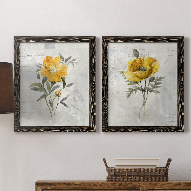 Canary Linen pivoine - ensemble de 2 reproductions d'art, H 24 po x l 36 po x P 1,5 po, H 31,5 po x l 47 po x P 1,5 po