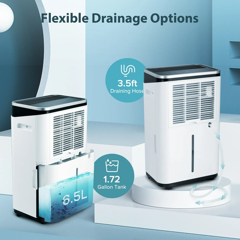Antarctic Star 45-Pints/Day High Humidity Dehumidifier W/Washable Filter,3 Modes, 24-H Setting,