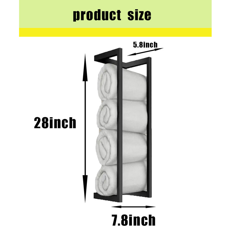 Bathroom Towel Rack, 28" H x 7.8" L x 5.8" D