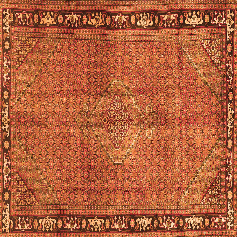 Tapis orange tissé à la machine, Carré 3 pi