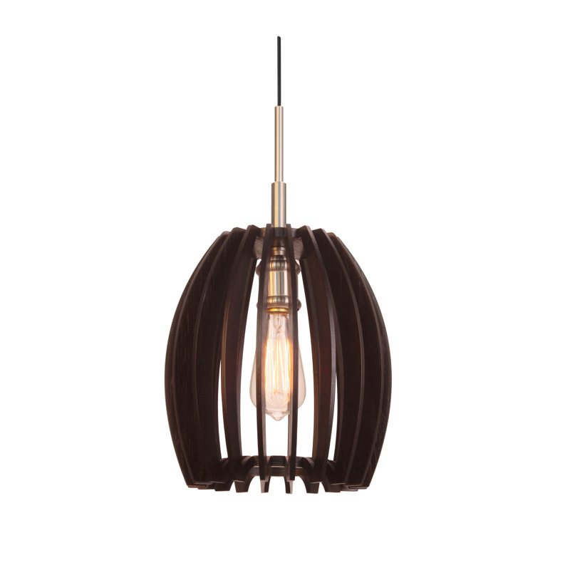 Gino 1 - Light Lantern Pendant, Wenge, Satin Nickel