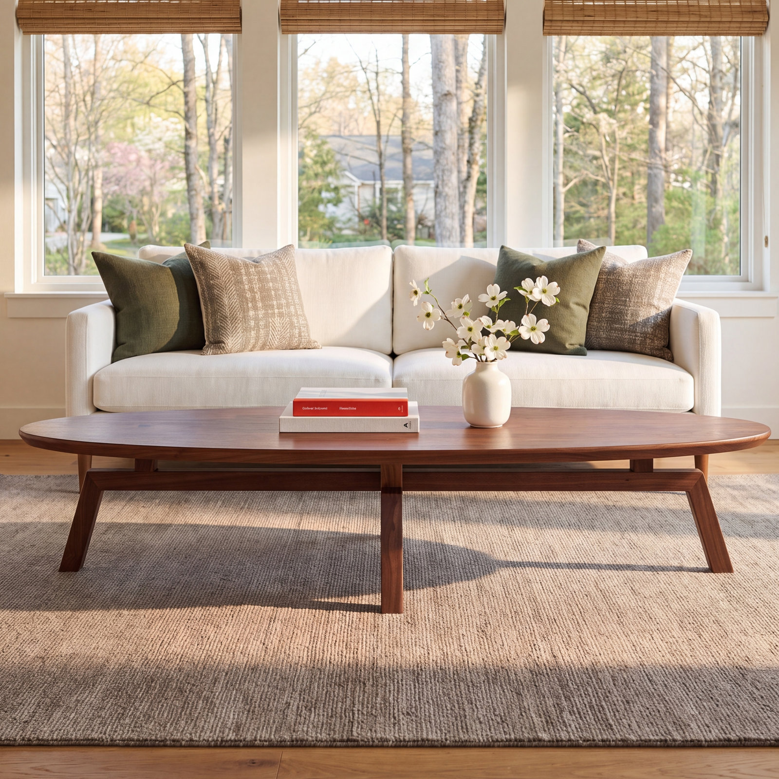 Solana 59" Walnut Coffee Table, Walnut