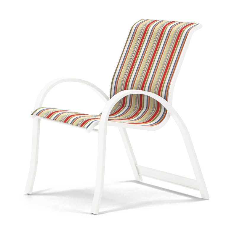 Aruba Stacking Patio Dining Armchair, Fiesta, White