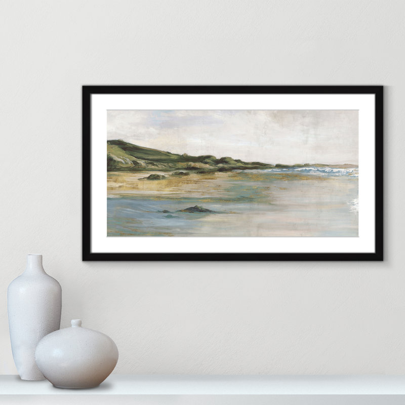 Impression «Tide’s Edge» par Casa Fine Arts, H 17 po x l 29 po x P 1,25 po, Noir, noir, noir, noir