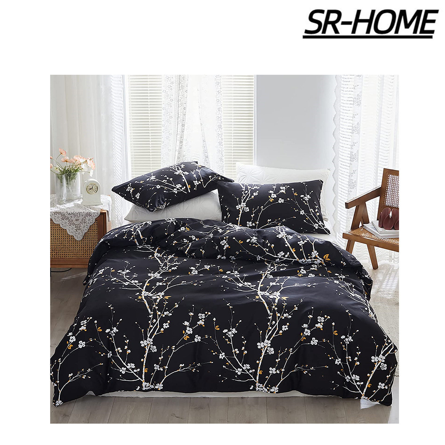 SR-HOME Housse de couette réversible avec attaches à fermeture à glissière  3 pièces - Wayfair Canada