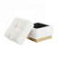 Tabouret de rangement carré de style contemporain avec finition beige et capitonnage