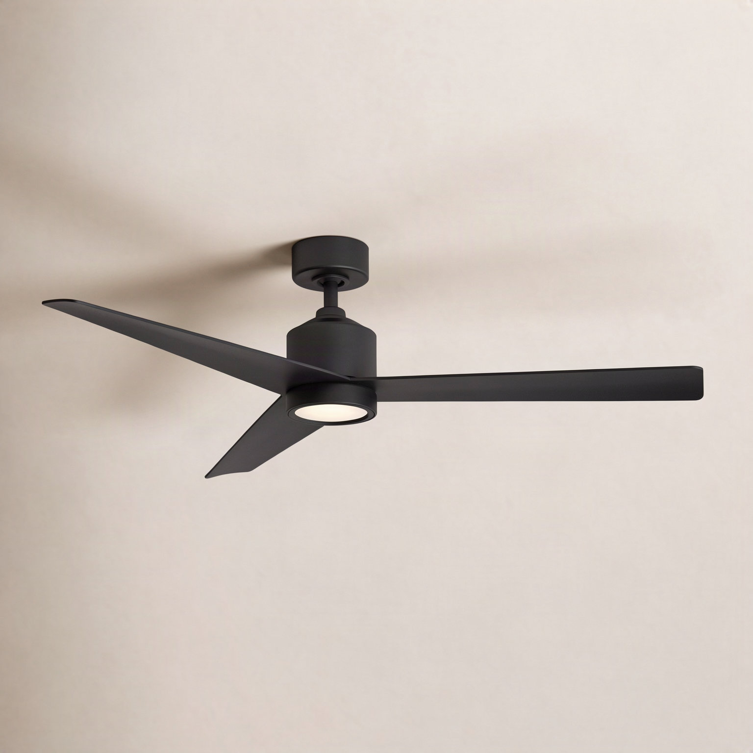 Lotus 54" Smart Ceiling Fan with LED Light Kit, Black, 2700K