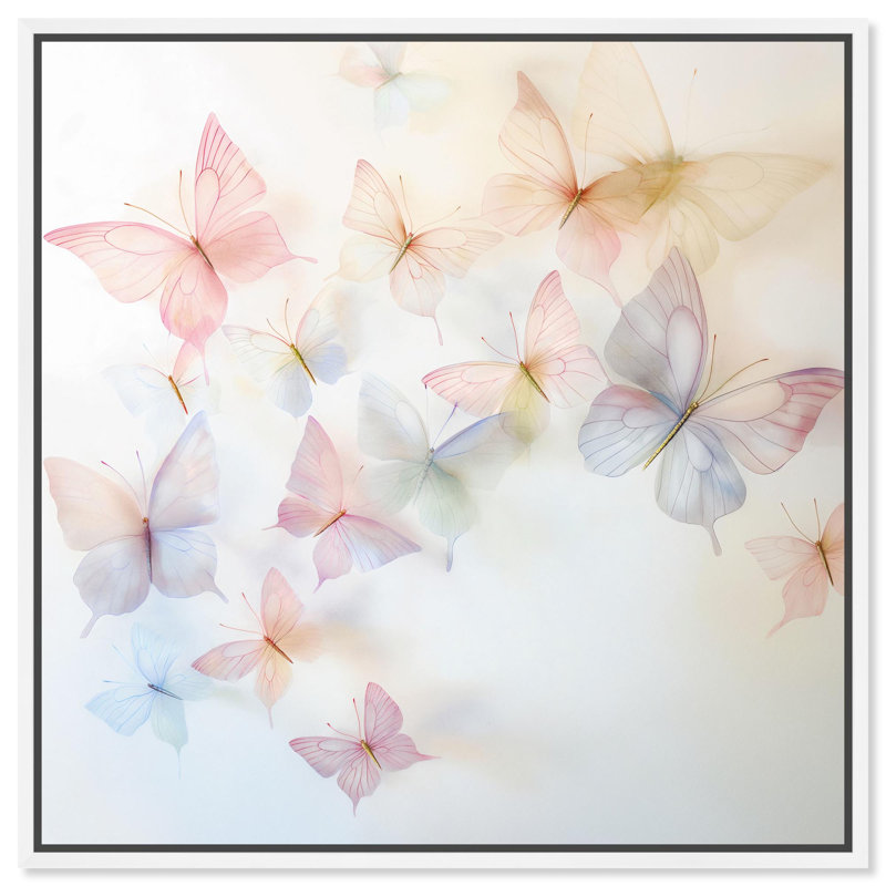 Art sur toile «Gossamer» par Art Remedy, H 17 po x l 17 po x P 1,8 po, Cadre flottant blanc