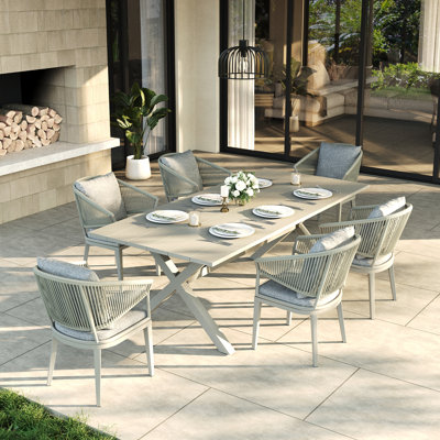 6 - Person Rectangular Outdoor Dining Set With Cushions