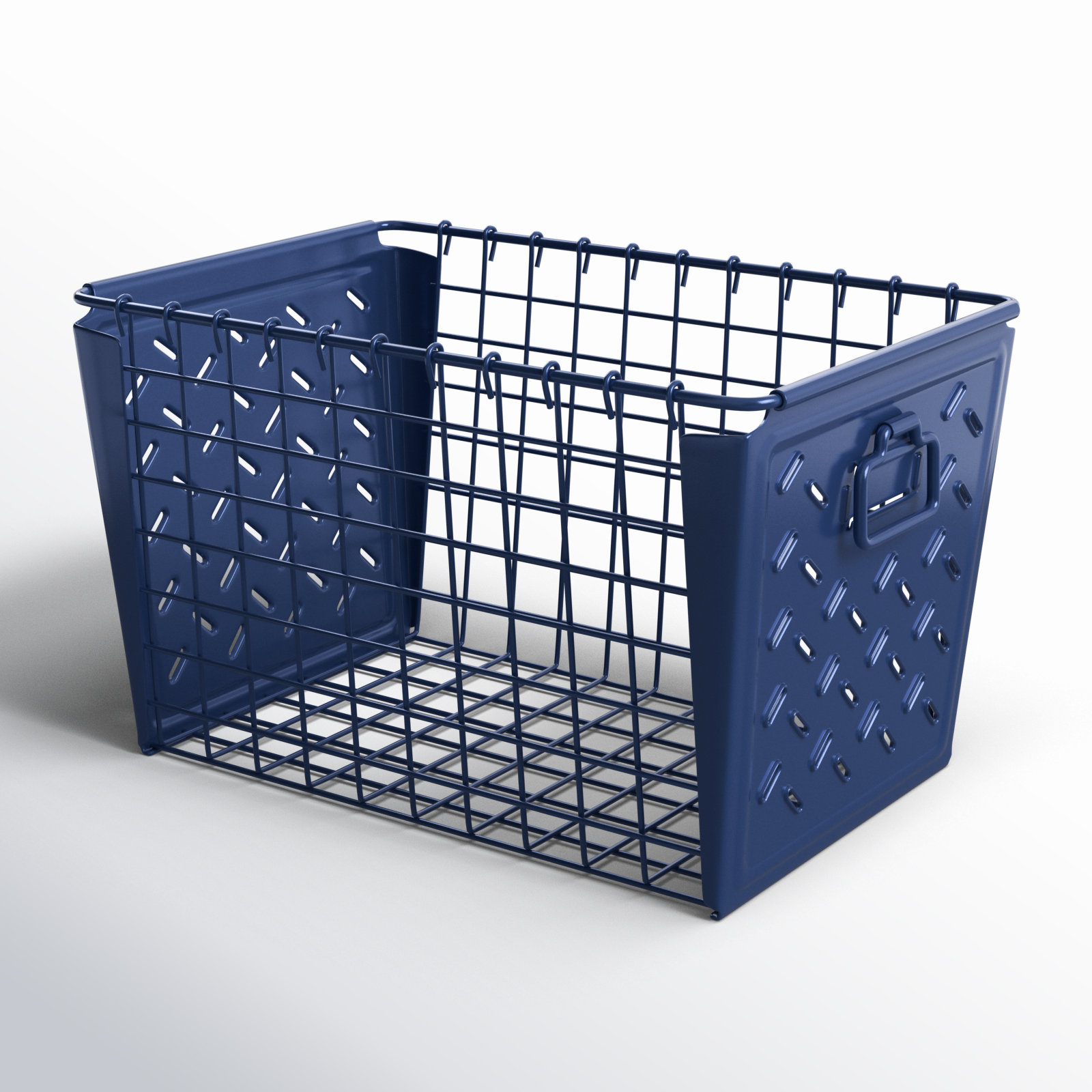Juliana Metal Decorative Basket 1, Navy Blue
