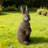 28"H MGO Oversized Bronze Standing Rabbit Statue
