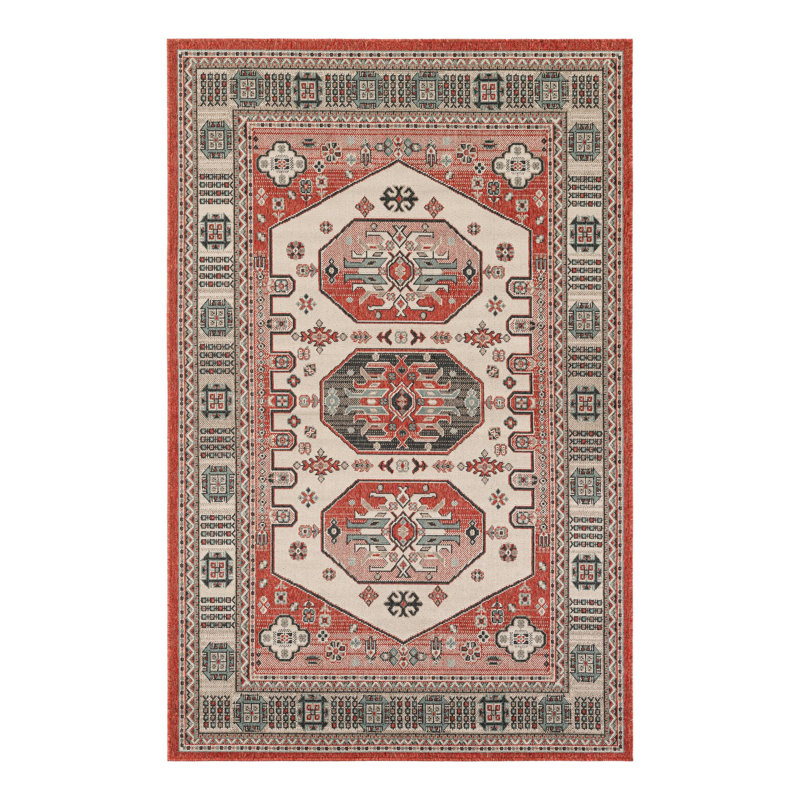 Tapis intérieur / extérieur traditionnel, Rectangle 5 pi 1 po x 8 pi