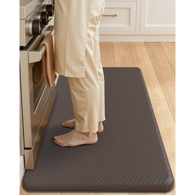 Tapis de cuisine antidérapant, Tapis de couloir 1 pi 8 po x 3 pi 11 po, Brun
