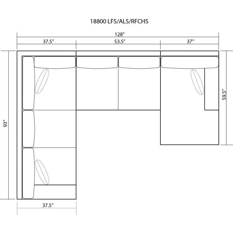 Canapé modulaire faisant face à la droite 93 po Ales, Os Camelot