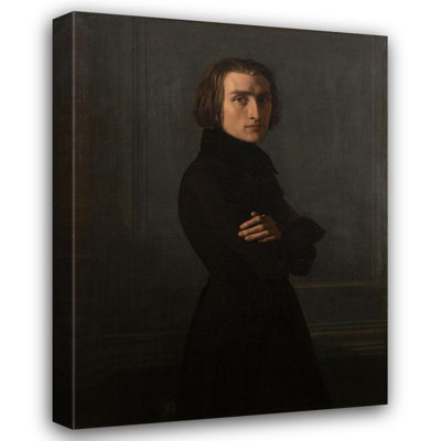 «Portrait of Franz Liszt» par Henri Lehmann - Art mural sur toile tendue avec châssis