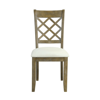 Chaises d'appoint Karsen en lin beige et chêne rustique seulement, sans les tables