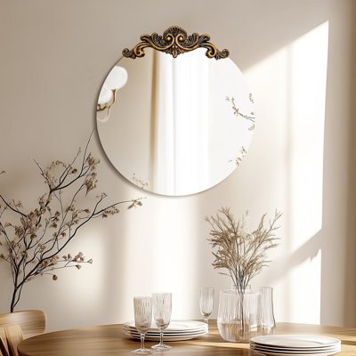 Baroque Round Antique Wall Mirror Retro Ornate Wall Hanging